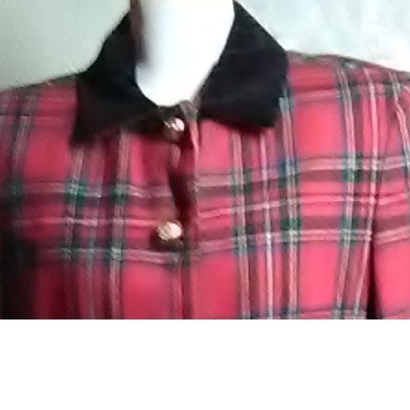 Savannah Vintage Red Plaid Blazer Size 14 - Picture 6 of 6
